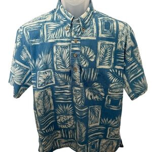 COOKE STREET Blue Hawaii Aloha Shirt Men L Large